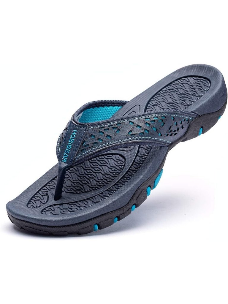 Men's Blue Sport Flip Flops Comfort Outdoor Rubber Casual Thong Sandal Shoes